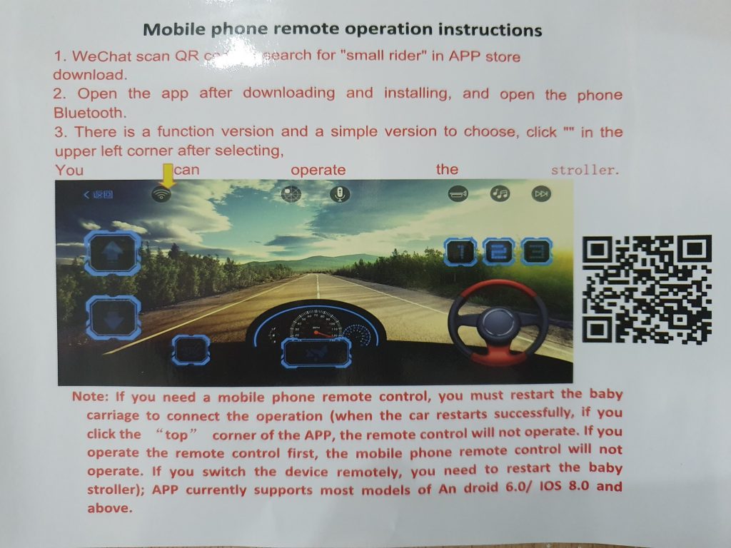 Quét mã QR trên ảnh để tải ứng dụng điều khiển xe ô tô điện trẻ em bằng điện thoại